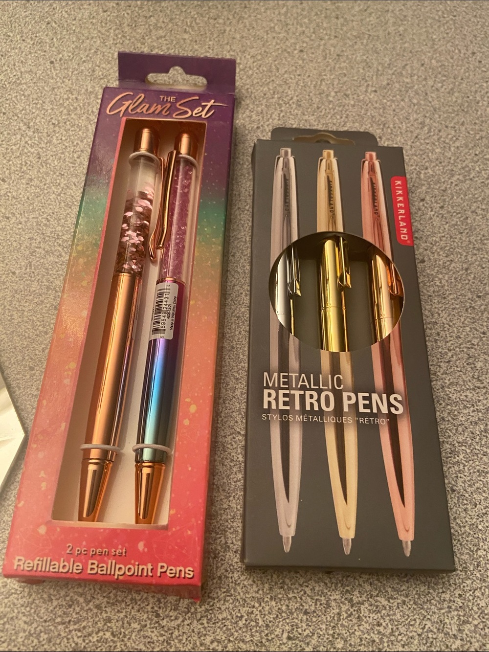 Kikkerland Metallic Retro Pens & Glam Set in Gold, Rose Gold, Silver, Rainbow